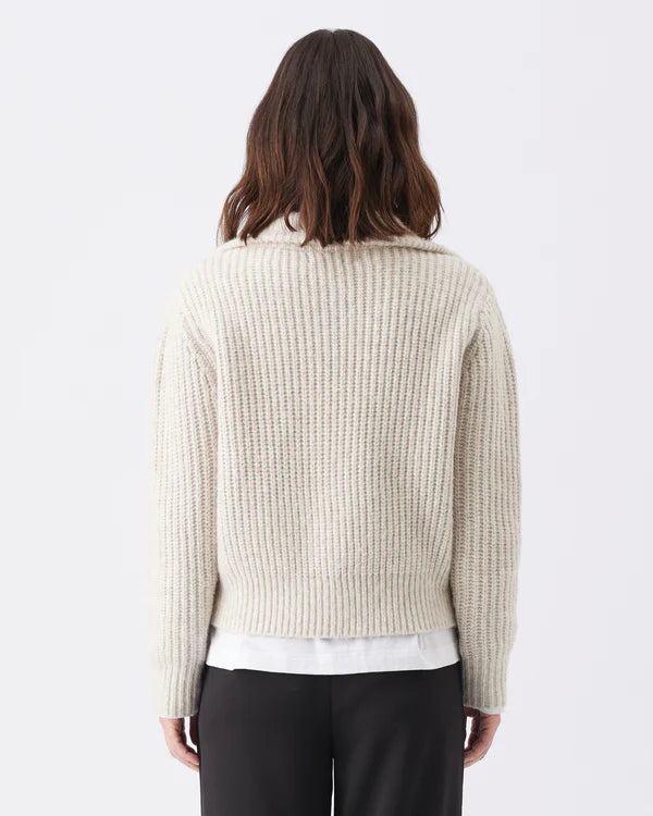 Ripe Layla Zip Through Knit - Oat Marle