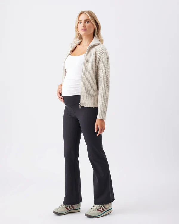Ripe Layla Zip Through Knit - Oat Marle