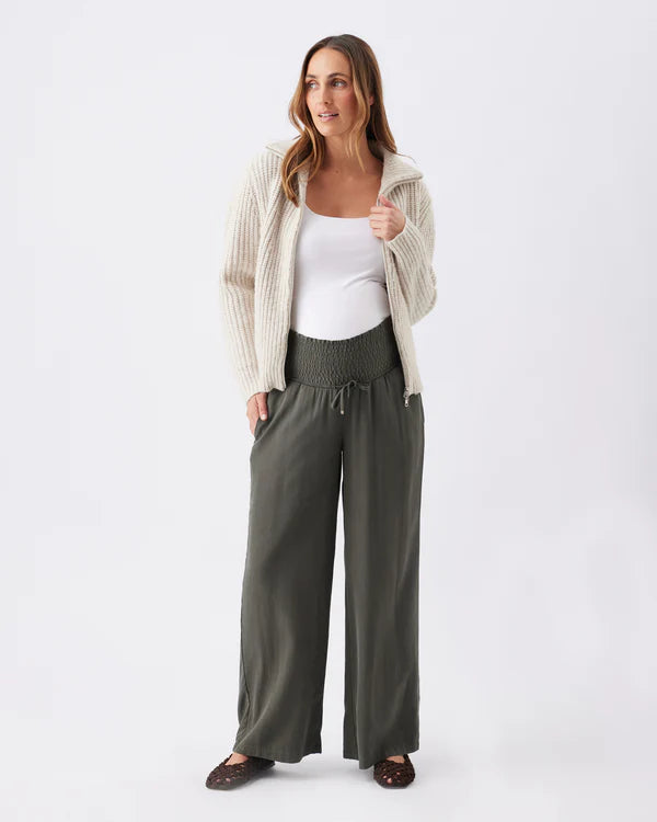 Ripe Layla Zip Through Knit - Oat Marle