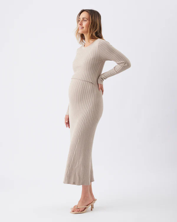 Ripe Eden Knit Nursing Dress - Stone