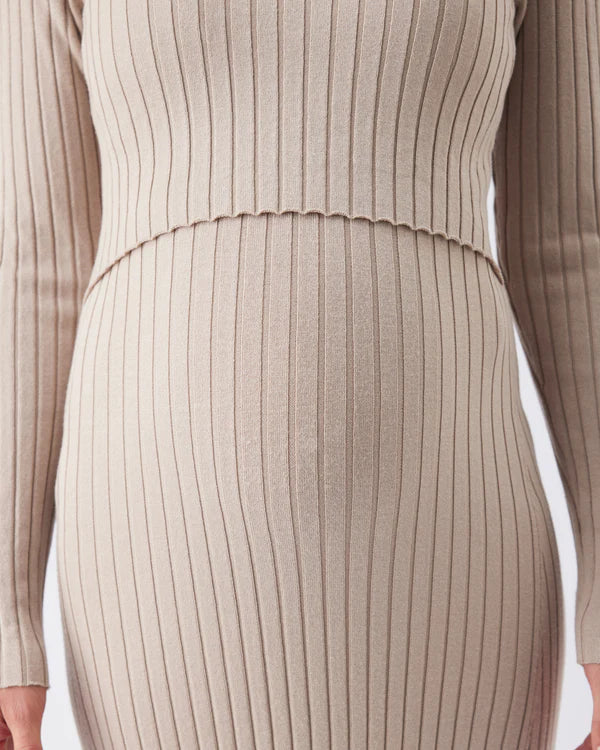 Ripe Eden Knit Nursing Dress - Stone