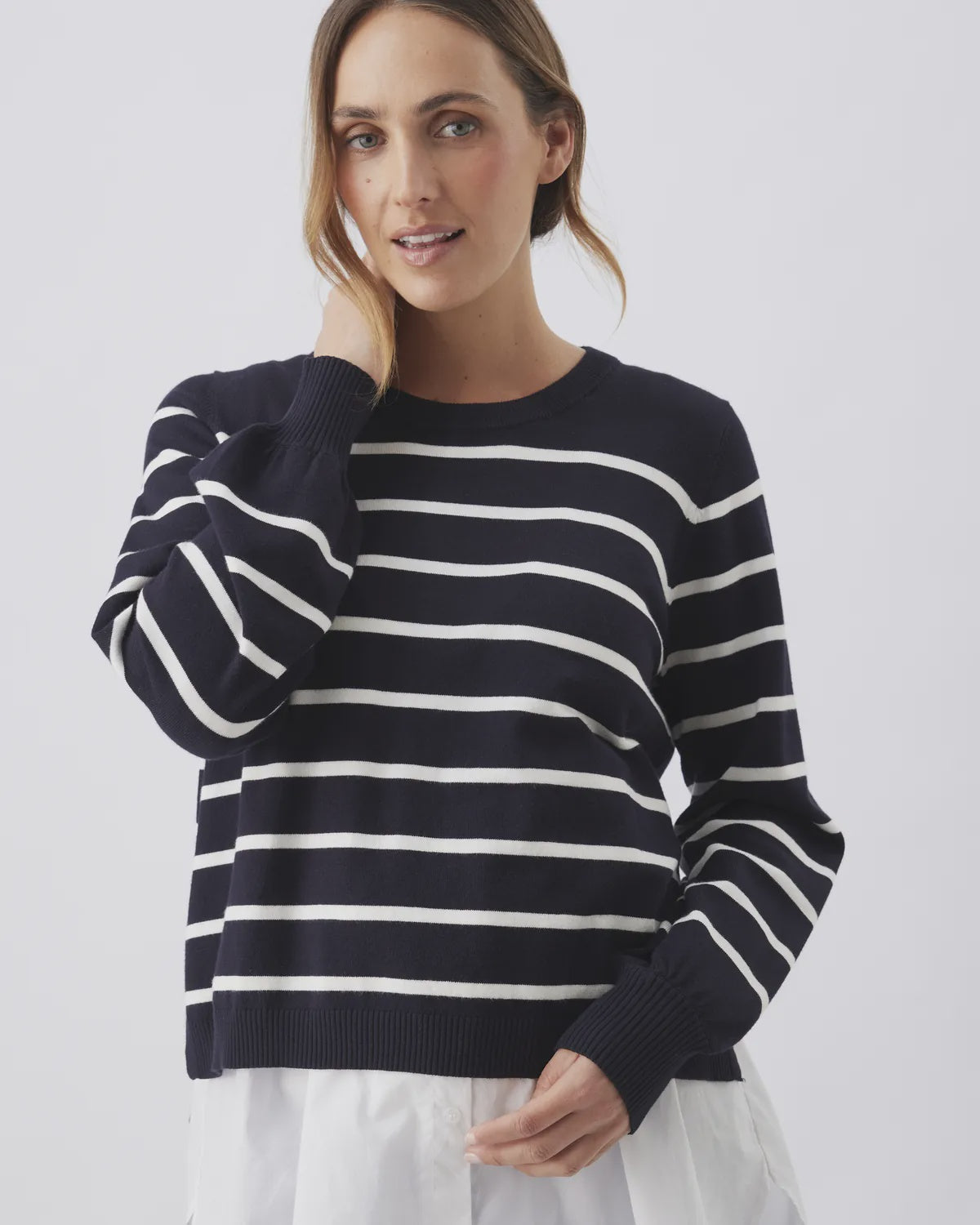Ripe Anna Detachable Nursing Knit - Midnight/White