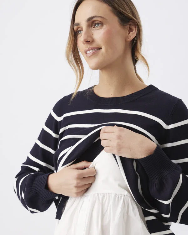 Ripe Anna Detachable Nursing Knit - Midnight/White