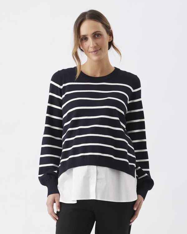 Ripe Anna Detachable Nursing Knit - Midnight/White