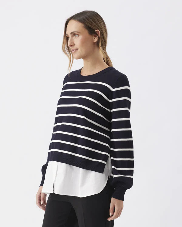 Ripe Anna Detachable Nursing Knit - Midnight/White