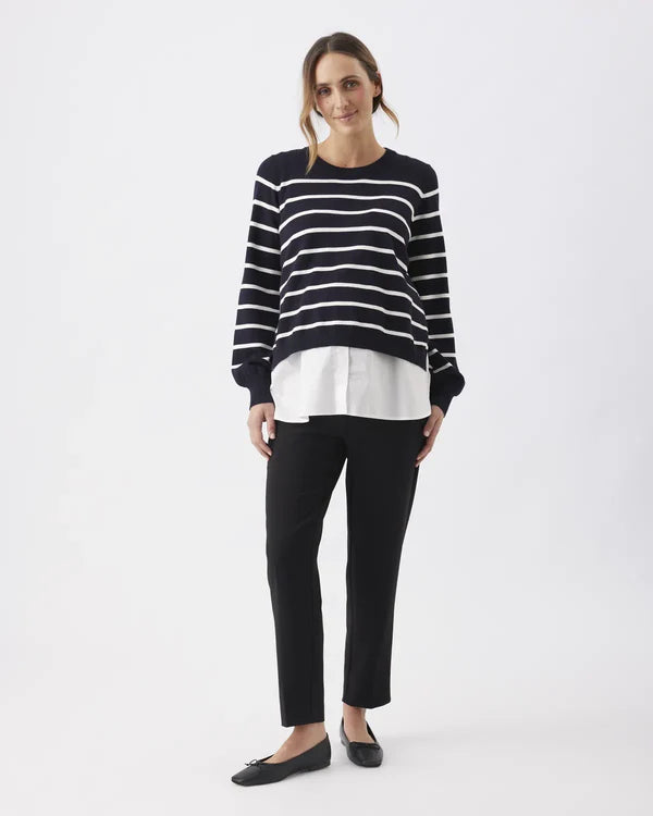 Ripe Anna Detachable Nursing Knit - Midnight/White