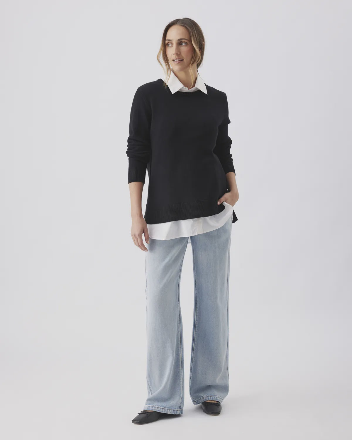 Ripe Tori Detachable Nursing Knit - Black/White