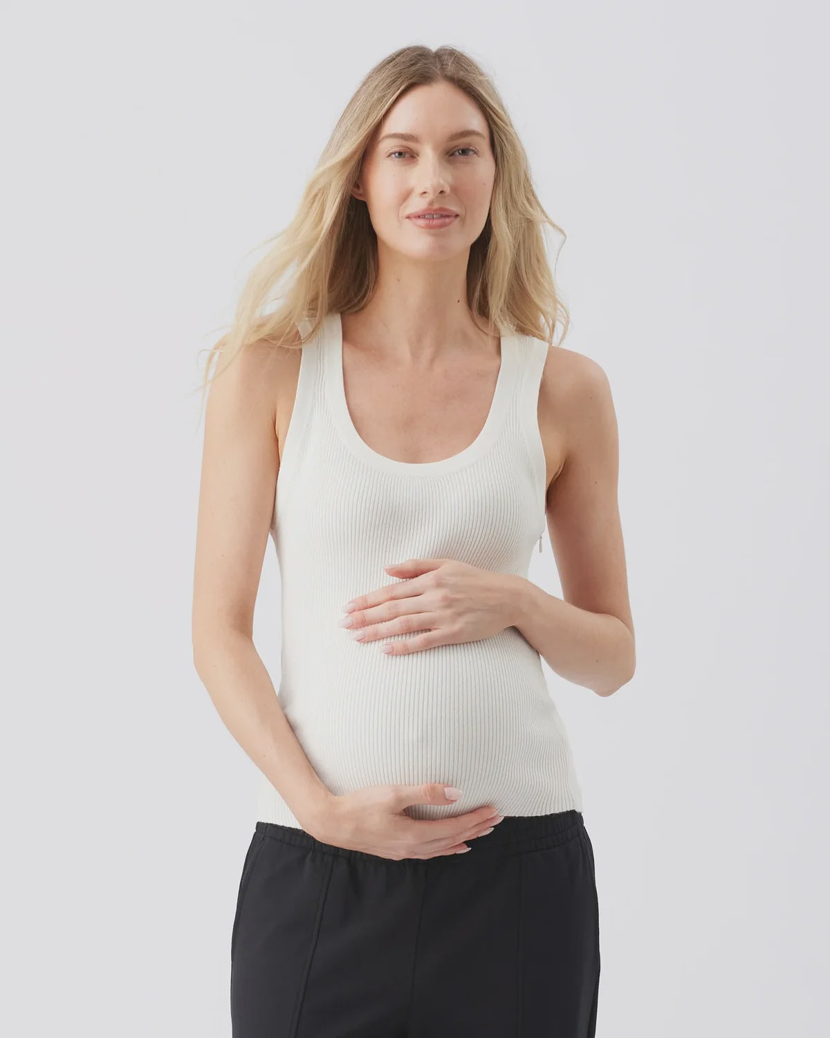 Ripe Monique Knit Nursing Tank - White