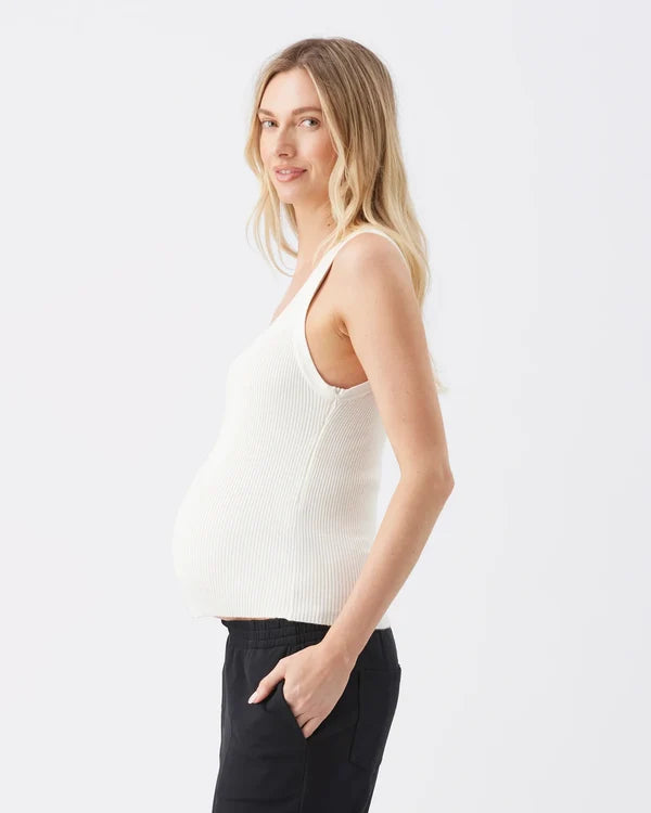 Ripe Monique Knit Nursing Tank - White
