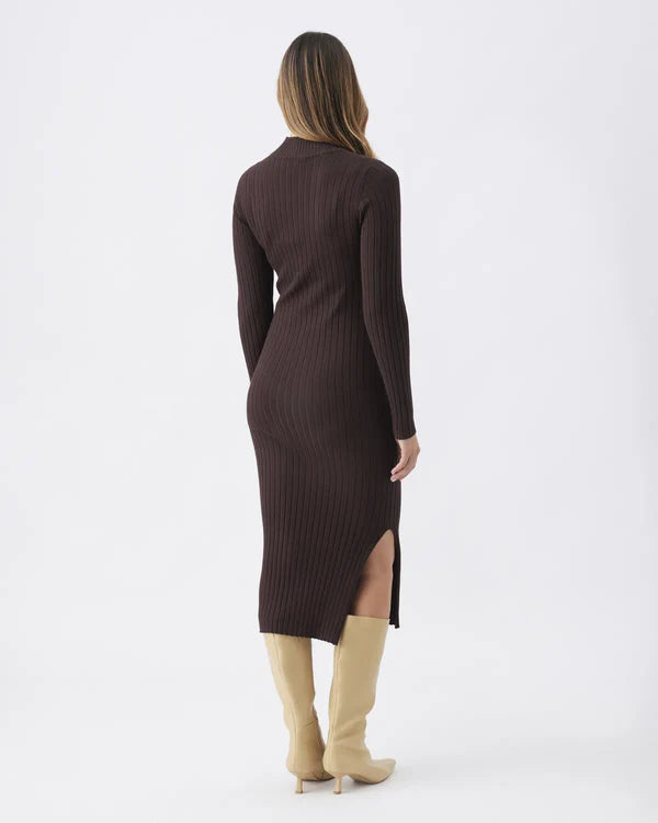 Ripe Nella Rib Nursing Knit Dress - Cocoa