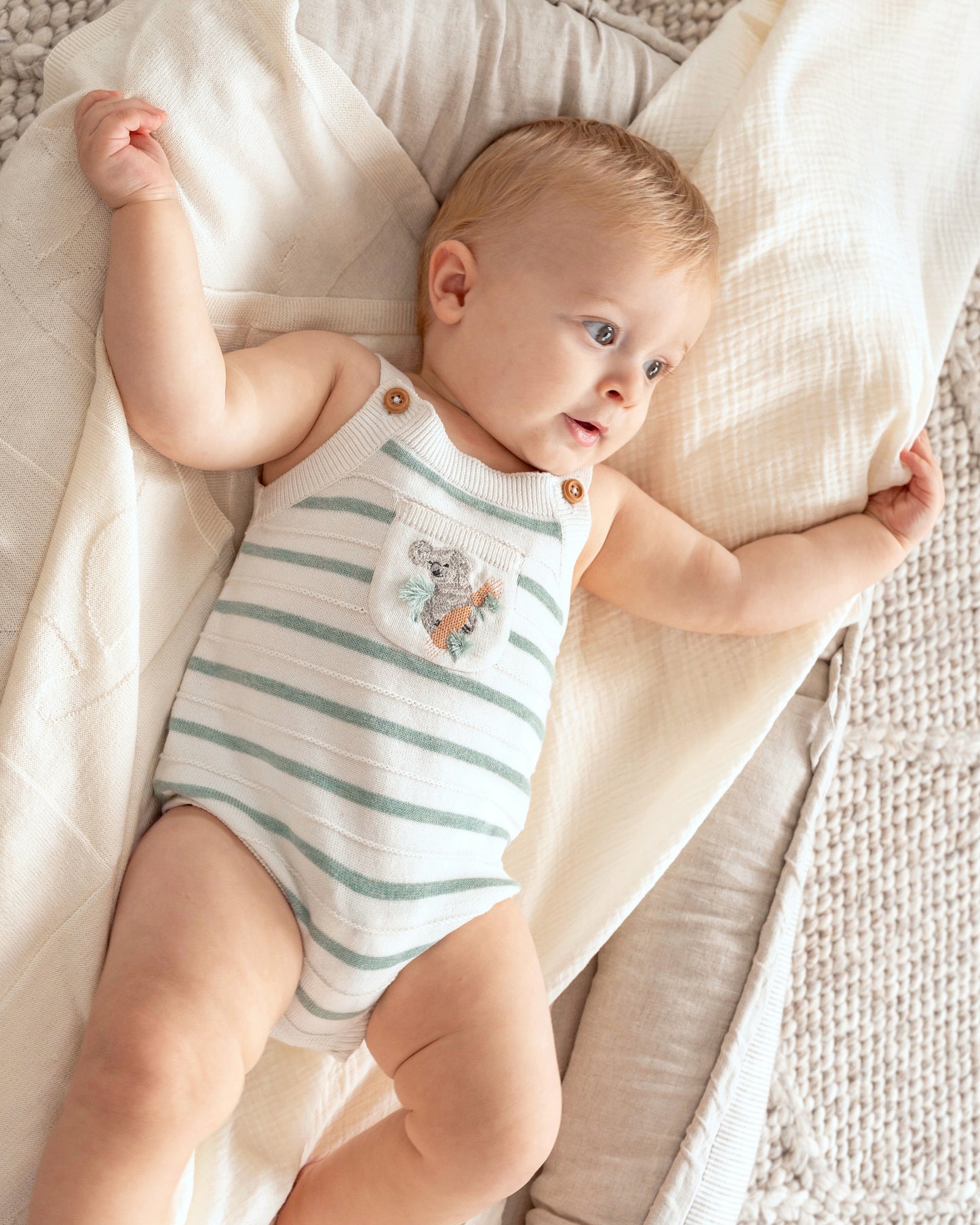Bebe Taylor Organic Knitted Bodysyit - Taylor Stripe