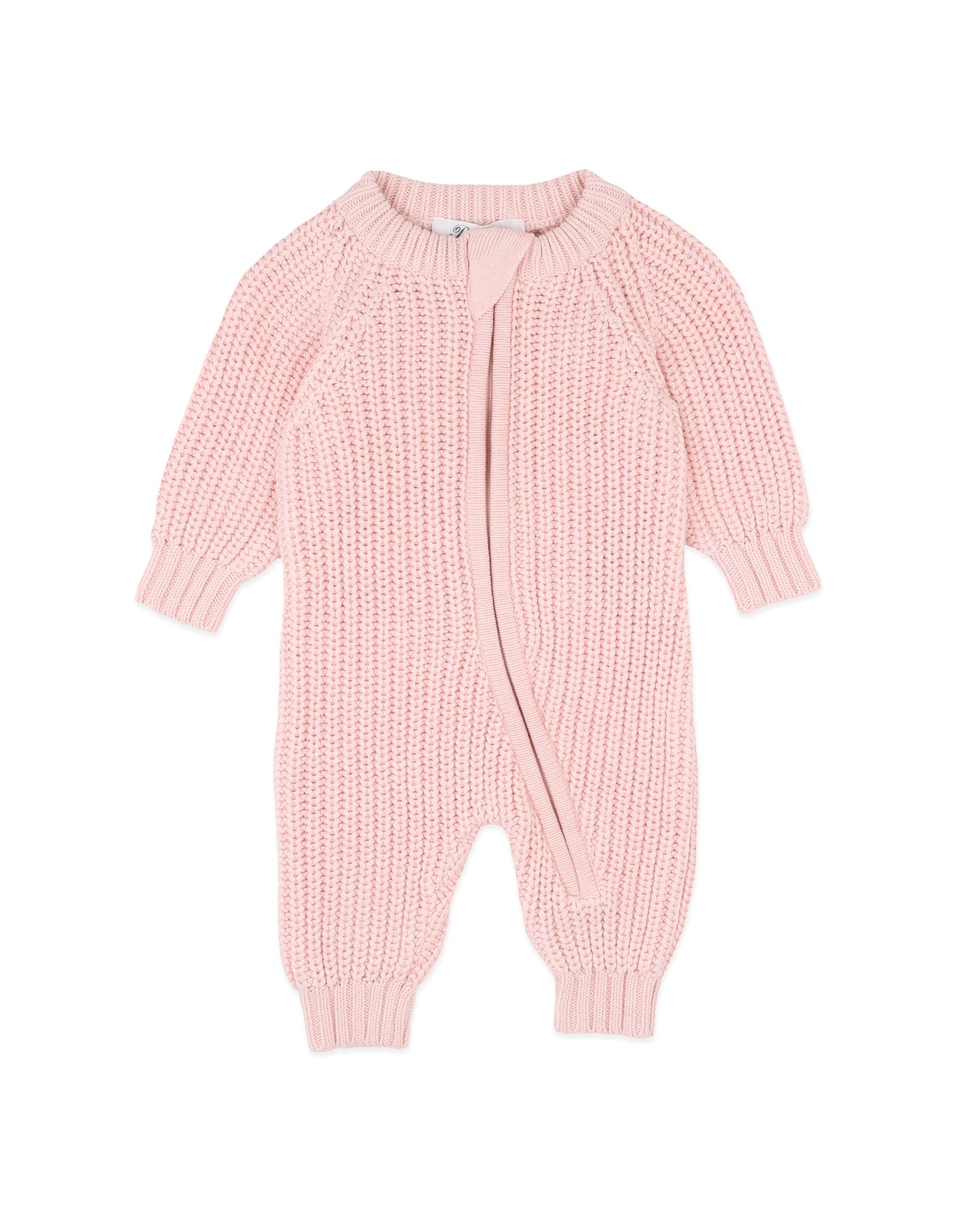 Bebe Pale Pink Knitted Zip Romper