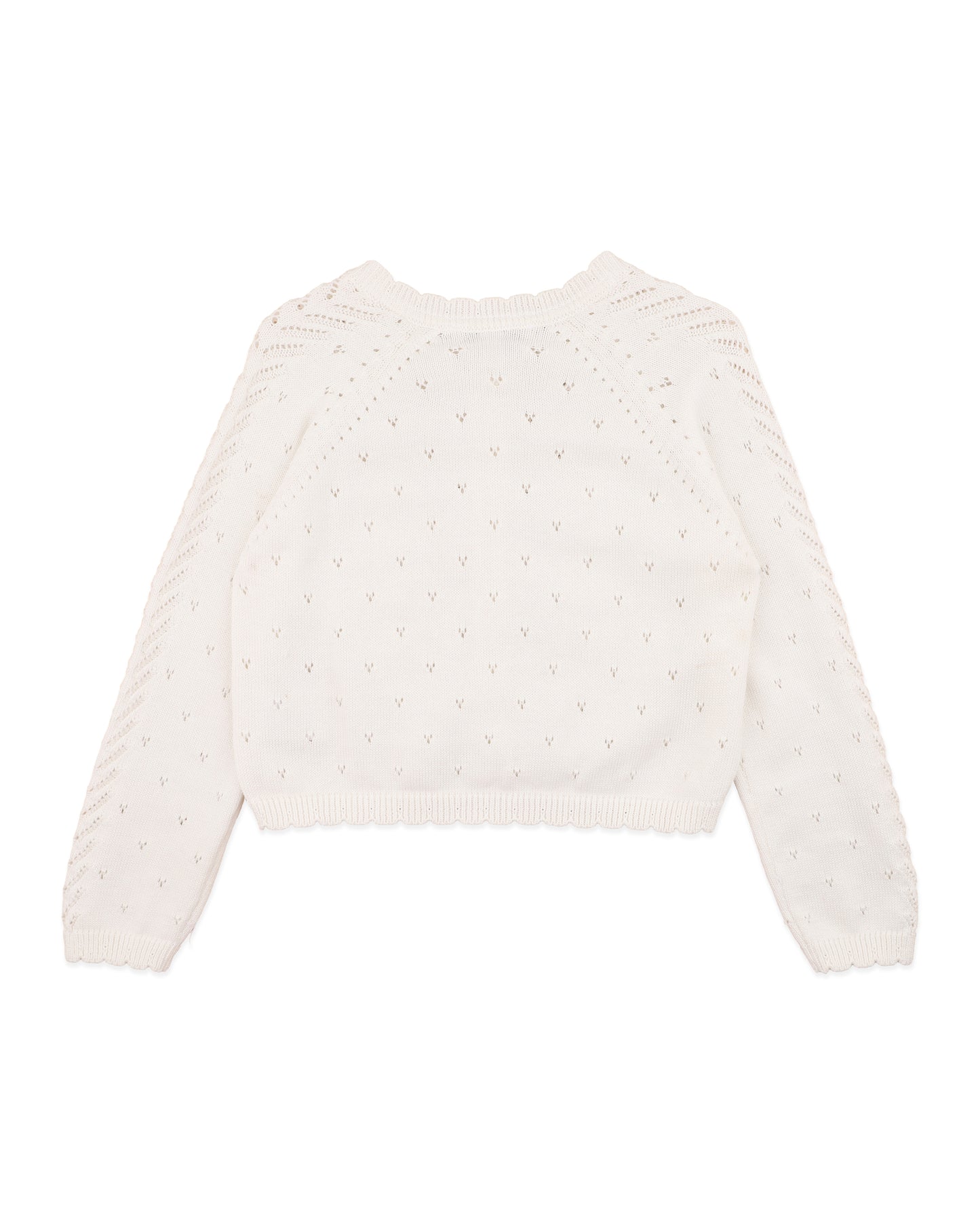 Bebe Willa Girls Organic Cloud Pointelle Cardigan
