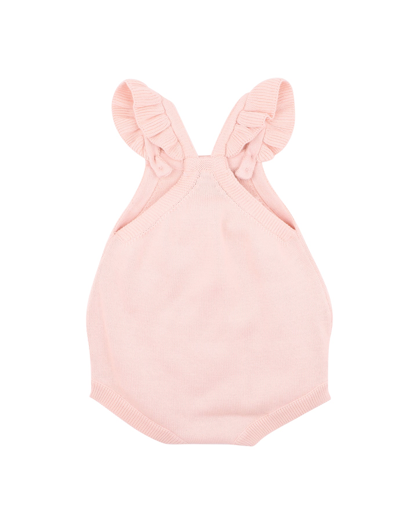 Bebe Poppy Hand Emb. Organic Knit Bodysuit  - Pink Icing