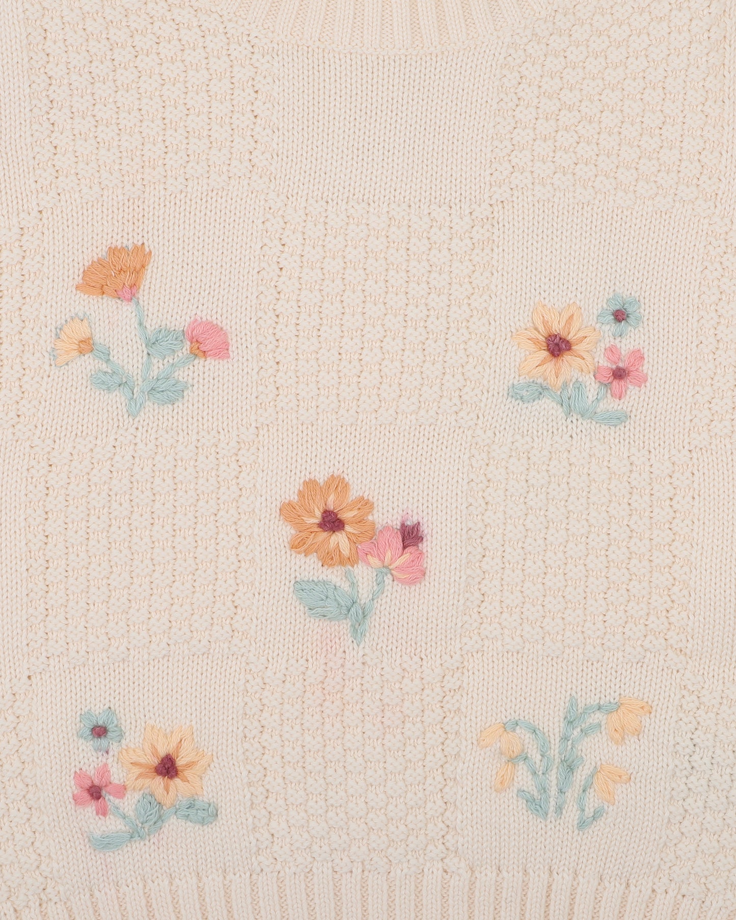 Bebe Fern Hand Emb. Organic Jumper - Cream