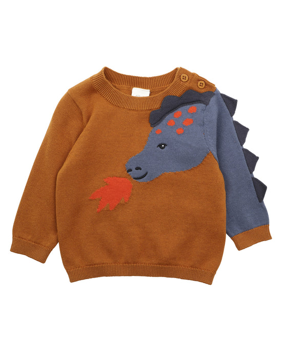 Bebe Nino Knitted Dragon Jumper - Nutmeg