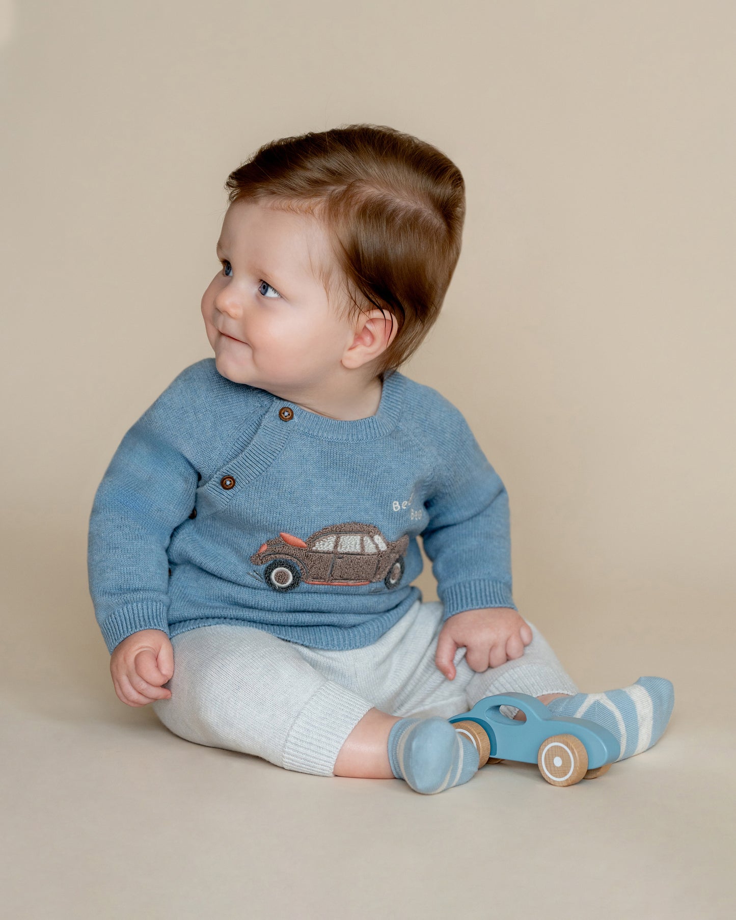 Bebe Alvin Car Organic Knitted Jumper
