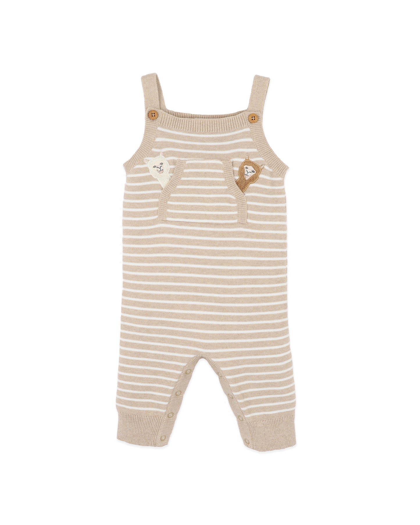Bebe Hunter Stripe Organic Stripe Knitted Overalls