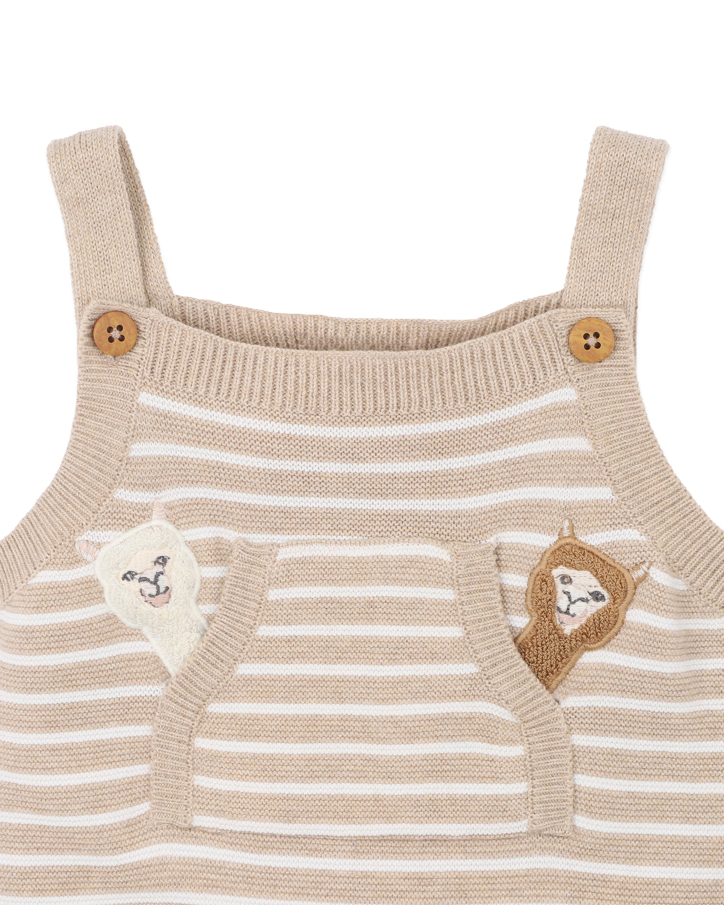 Bebe Hunter Stripe Organic Stripe Knitted Overalls