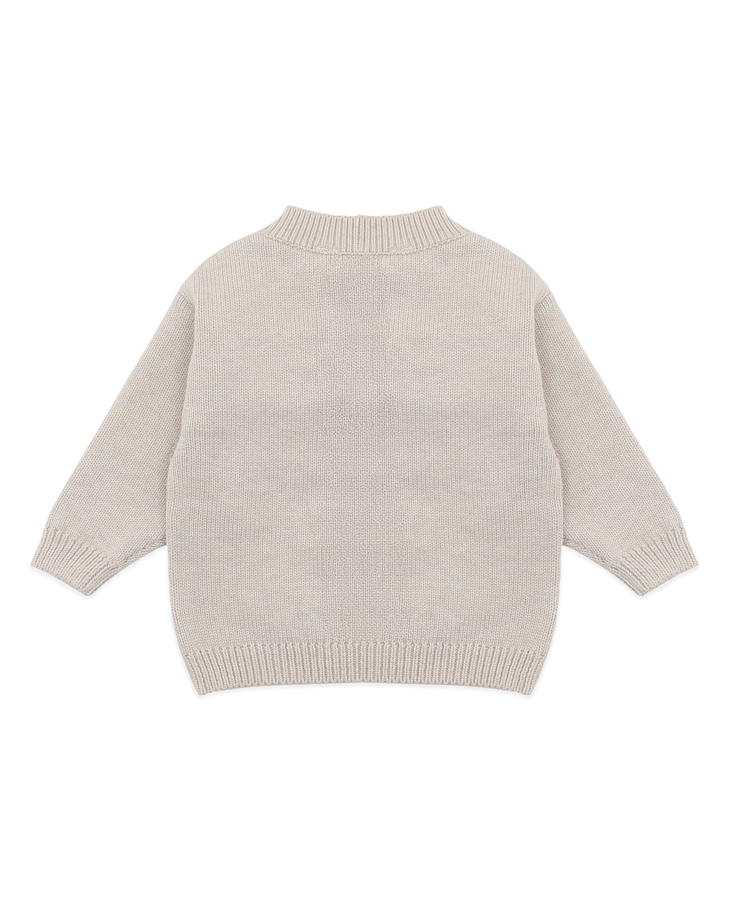 Bebe Otto Puppy Grid Organic Knitted Jumper - Oat
