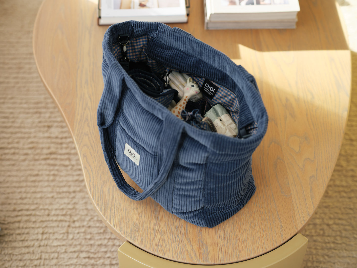 OiOi Everyday Tote - Ocean Blue Corduroy