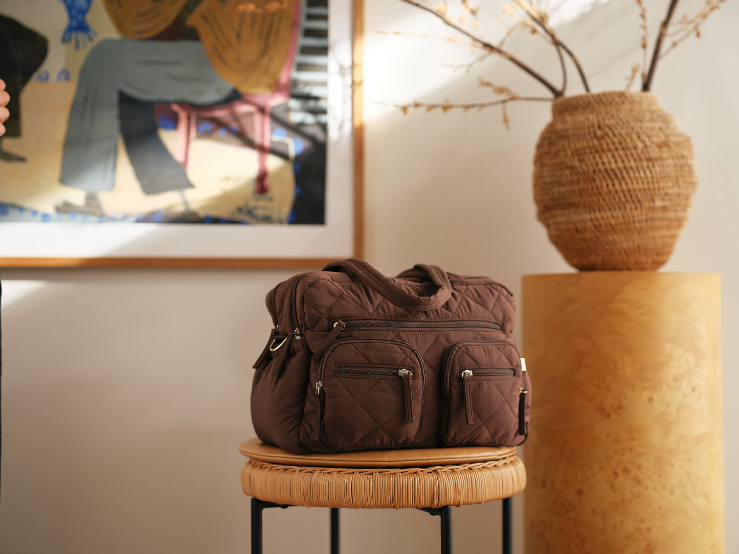 OiOi Carry All Nappy Bag - Puffy Chocolate (Quilt)