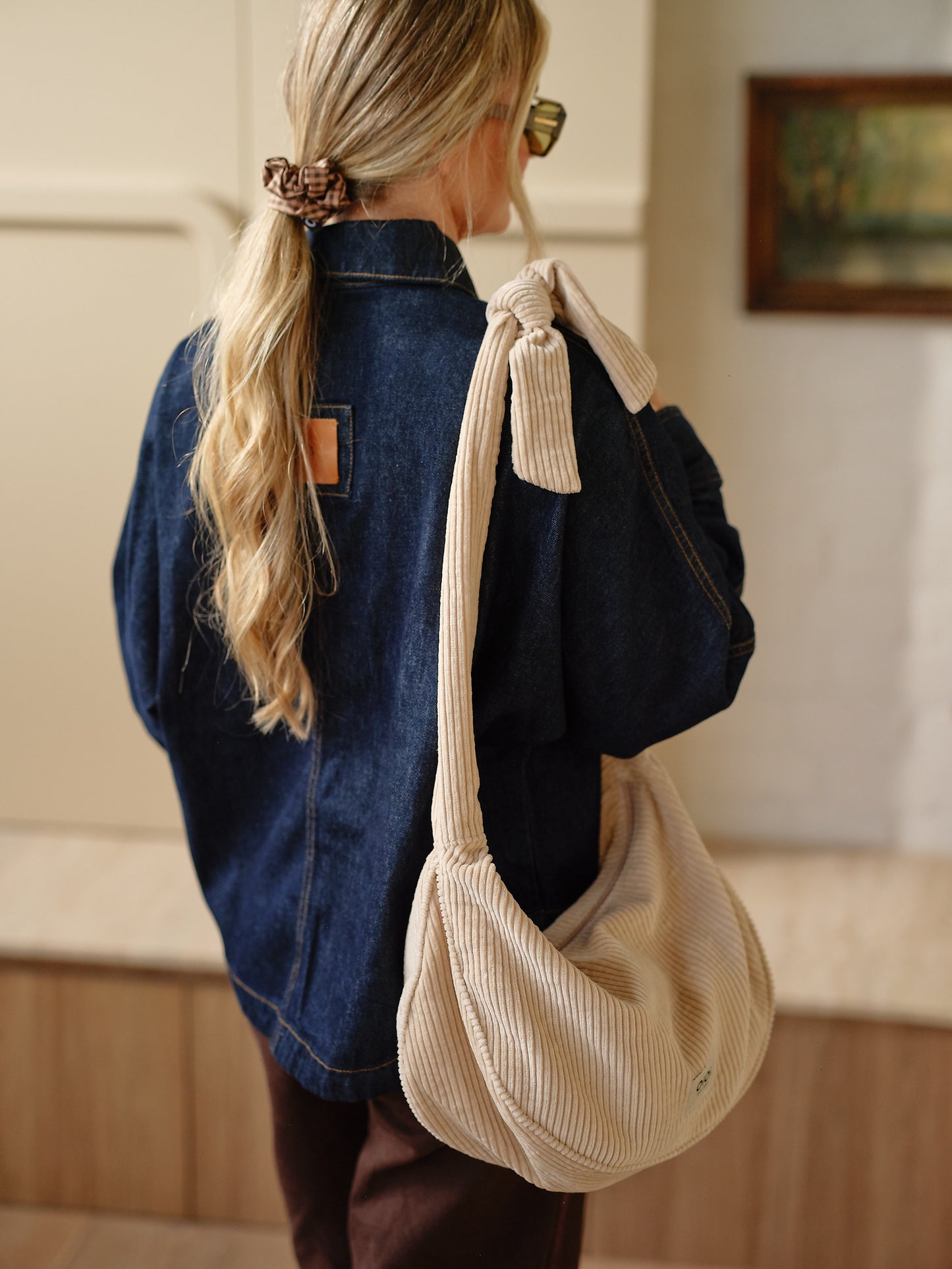 OiOi Luna Crossbody - Cream Corduroy