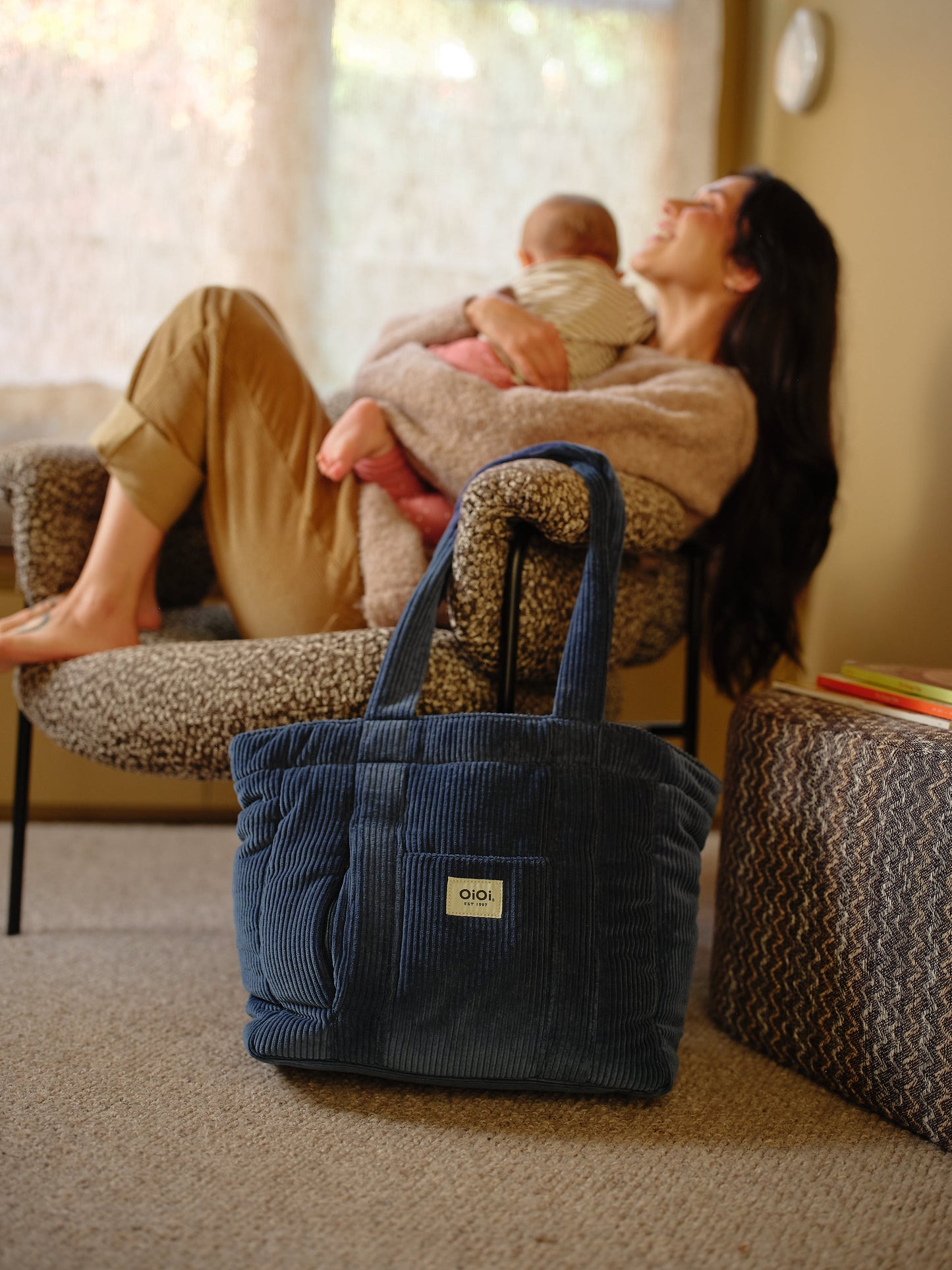 OiOi Everyday Tote - Ocean Blue Corduroy