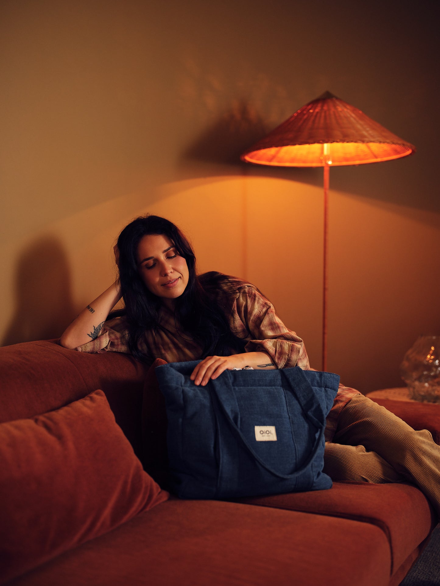 OiOi Everyday Tote - Ocean Blue Corduroy