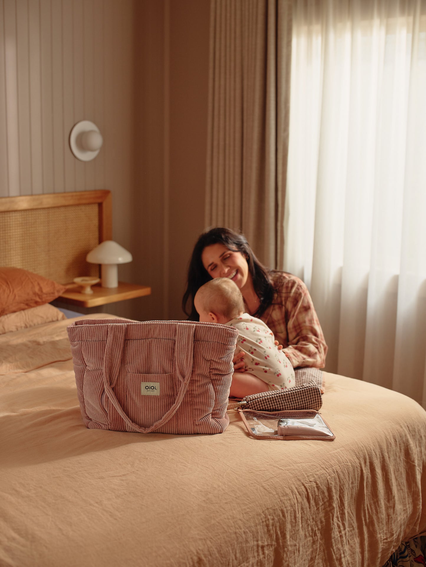 OiOi Everyday Tote - Rose Pink Corduroy