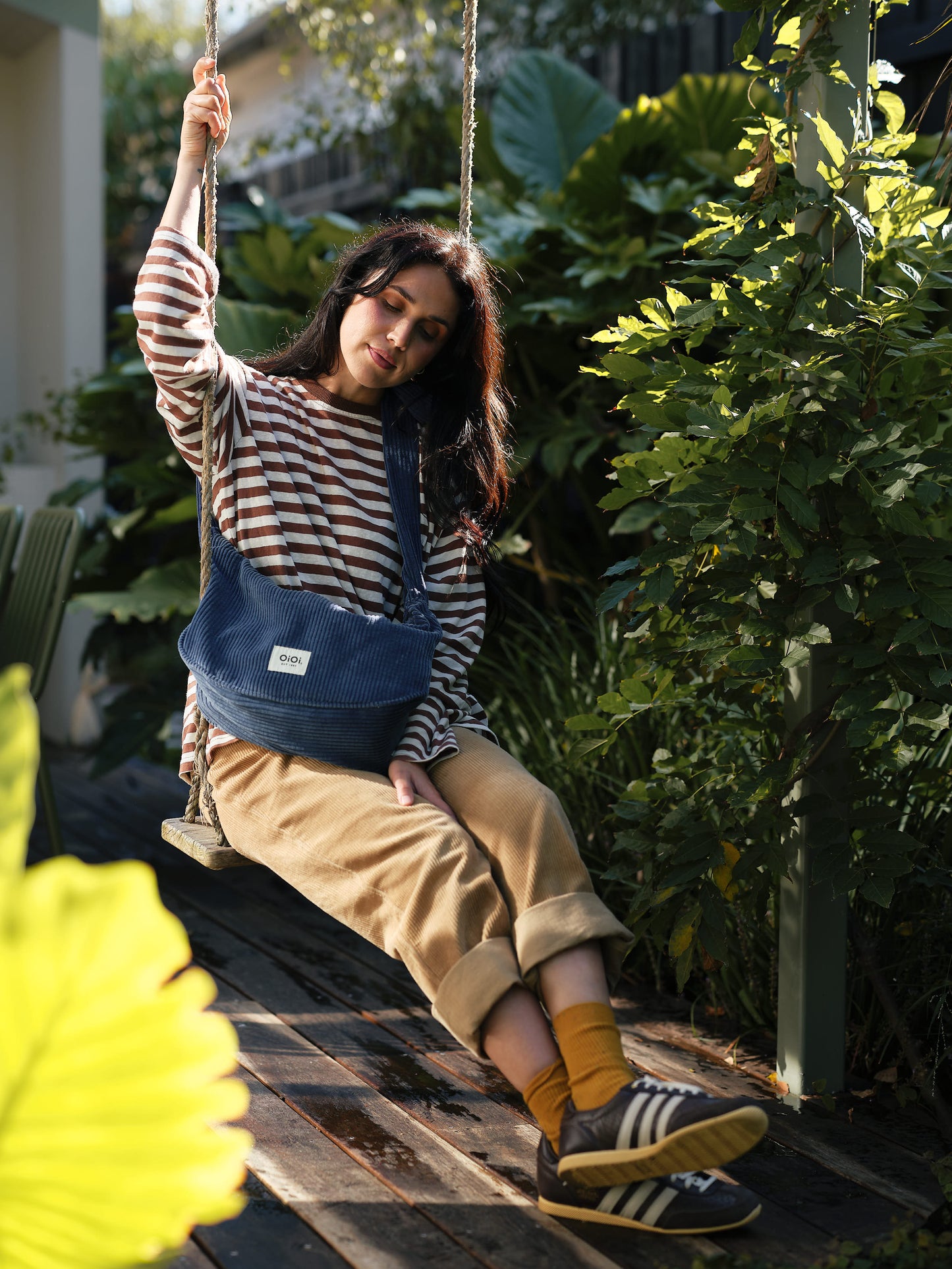 OiOi Luna Crossbody - Ocean Blue Corduroy