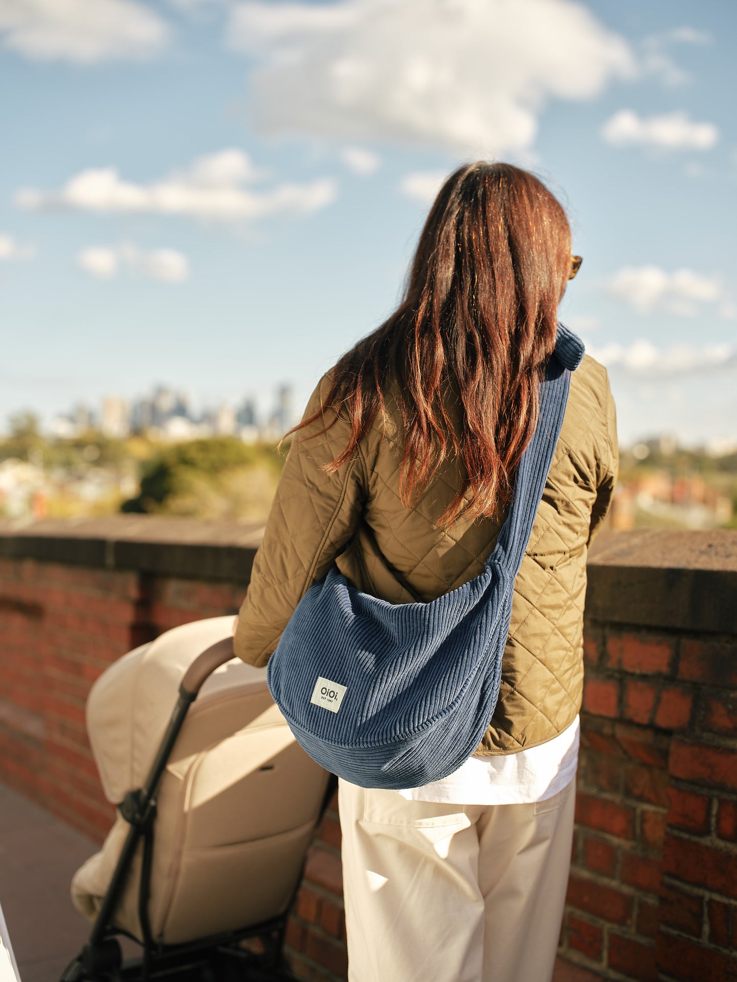 OiOi Luna Crossbody - Ocean Blue Corduroy