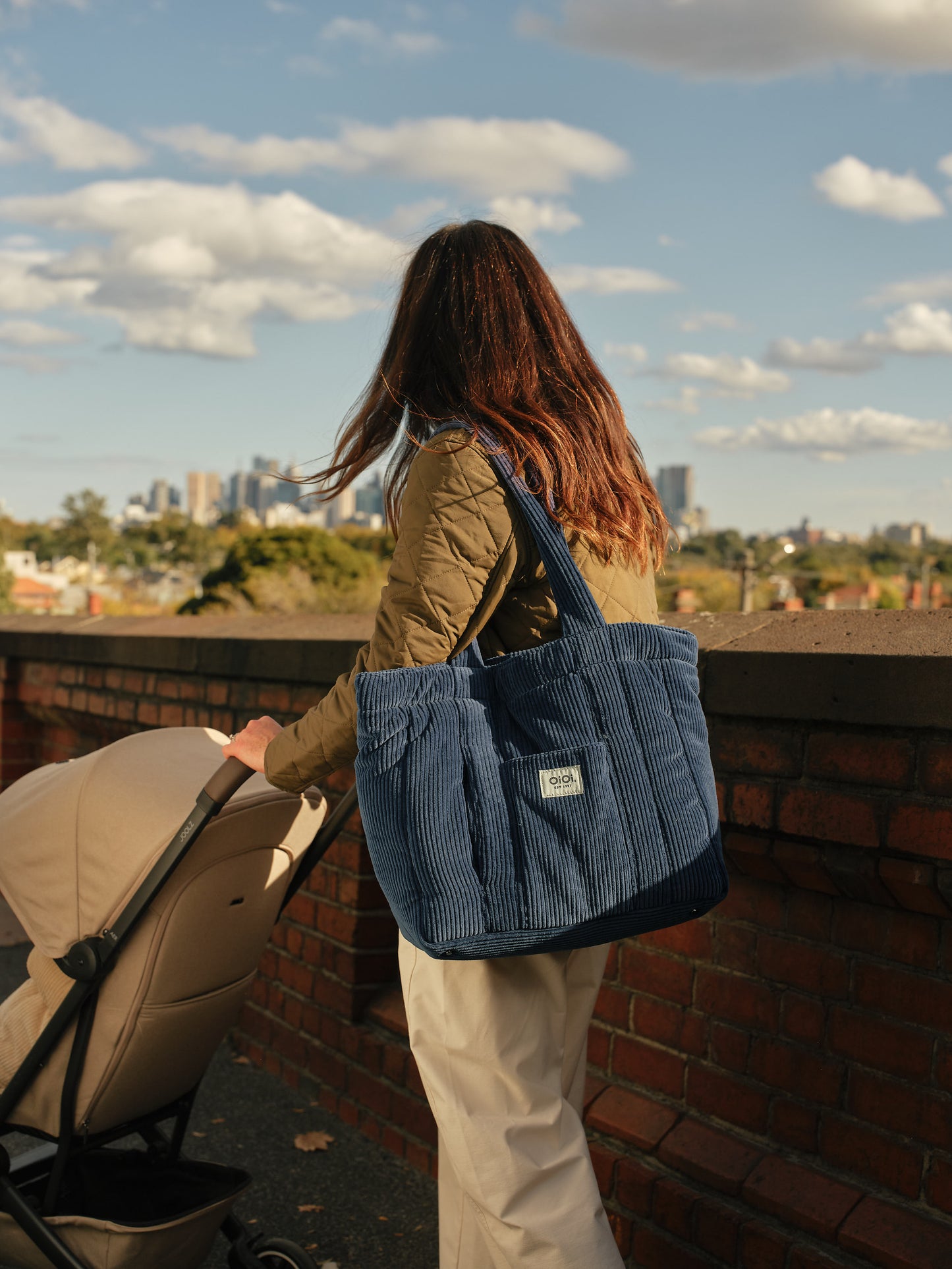 OiOi Everyday Tote - Ocean Blue Corduroy