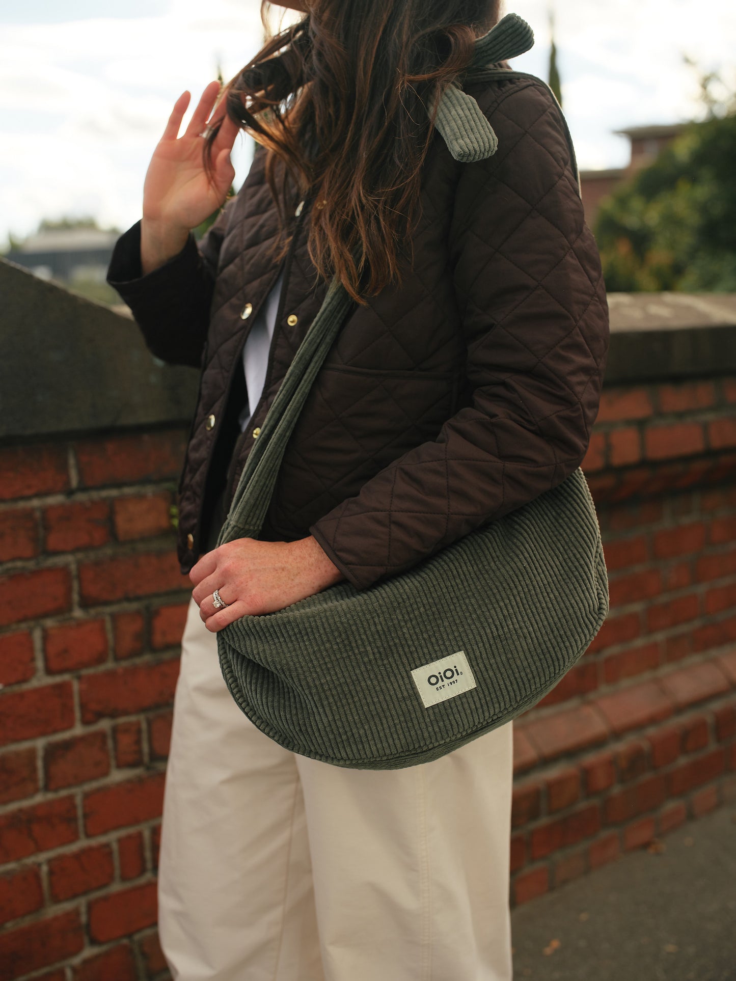 OiOi Luna Crossbody - Moss Green Corduroy