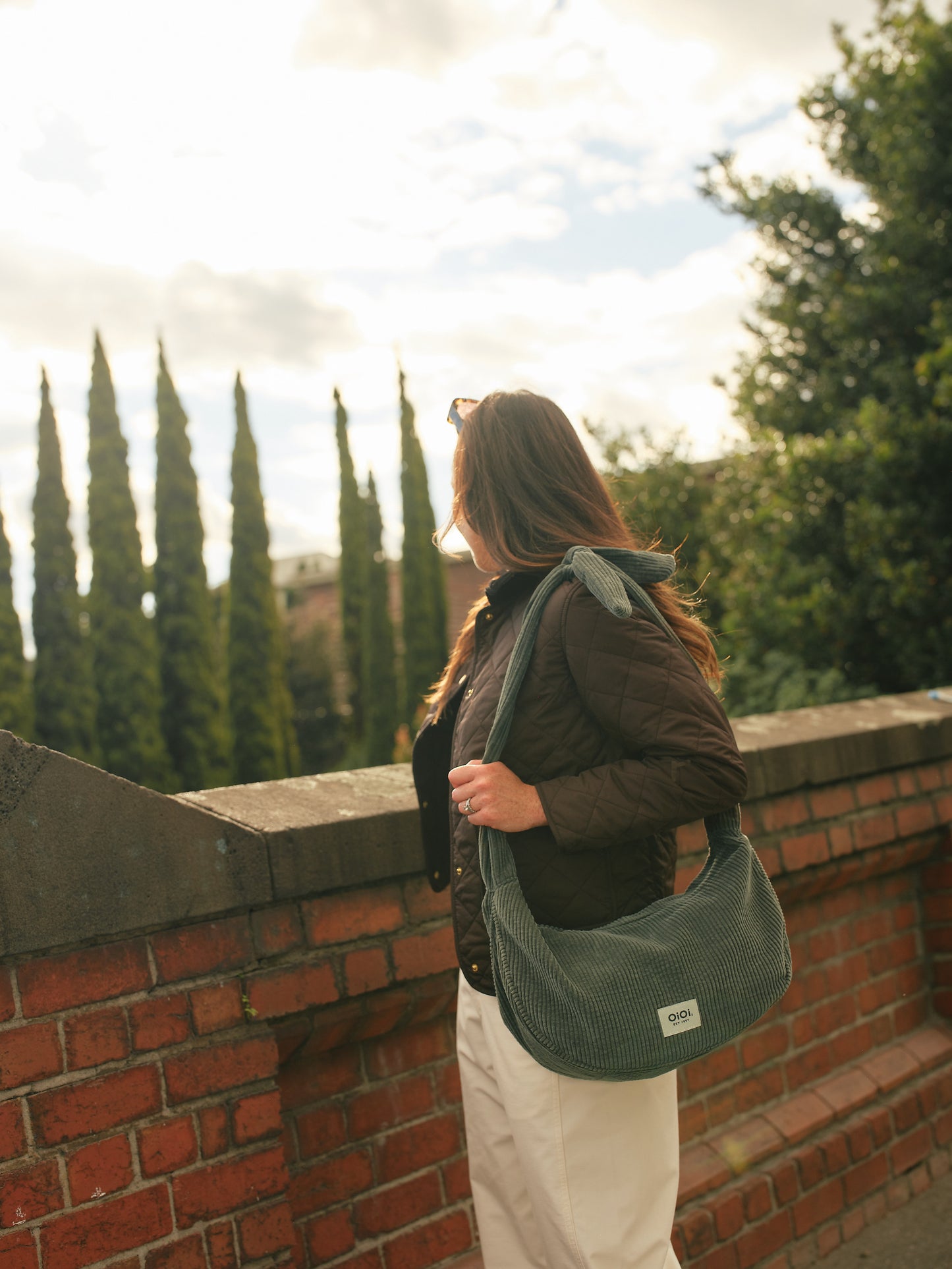 OiOi Luna Crossbody - Moss Green Corduroy