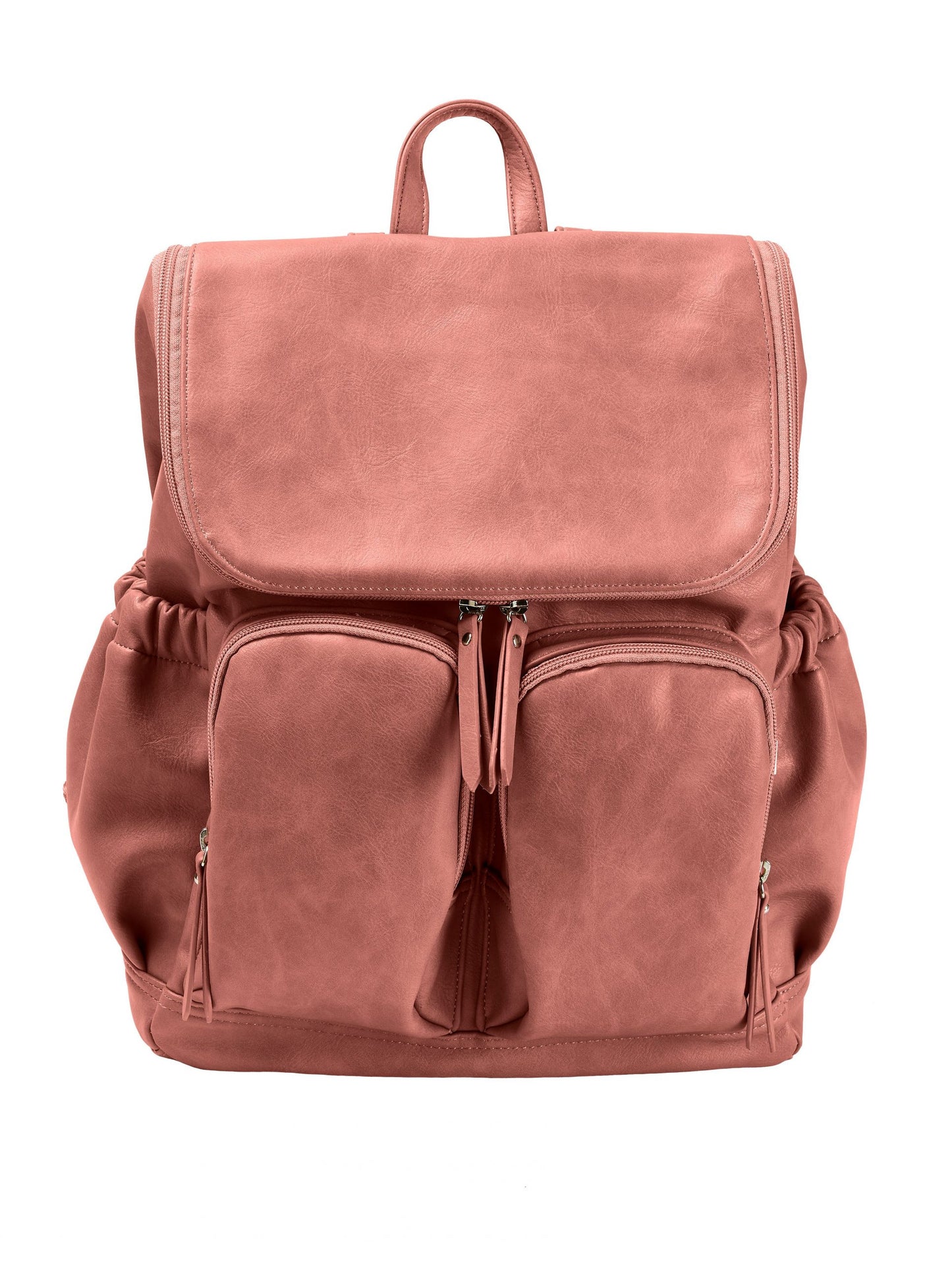 OiOi Faux Leather Nappy Backpack - Dusty Rose