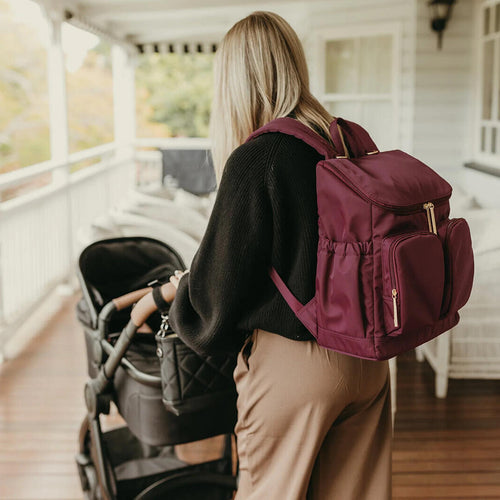 OiOi Signature Nappy Backpack - Mulberry Nylon