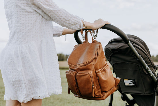 OiOi Faux Leather Nappy Backpack - Tan