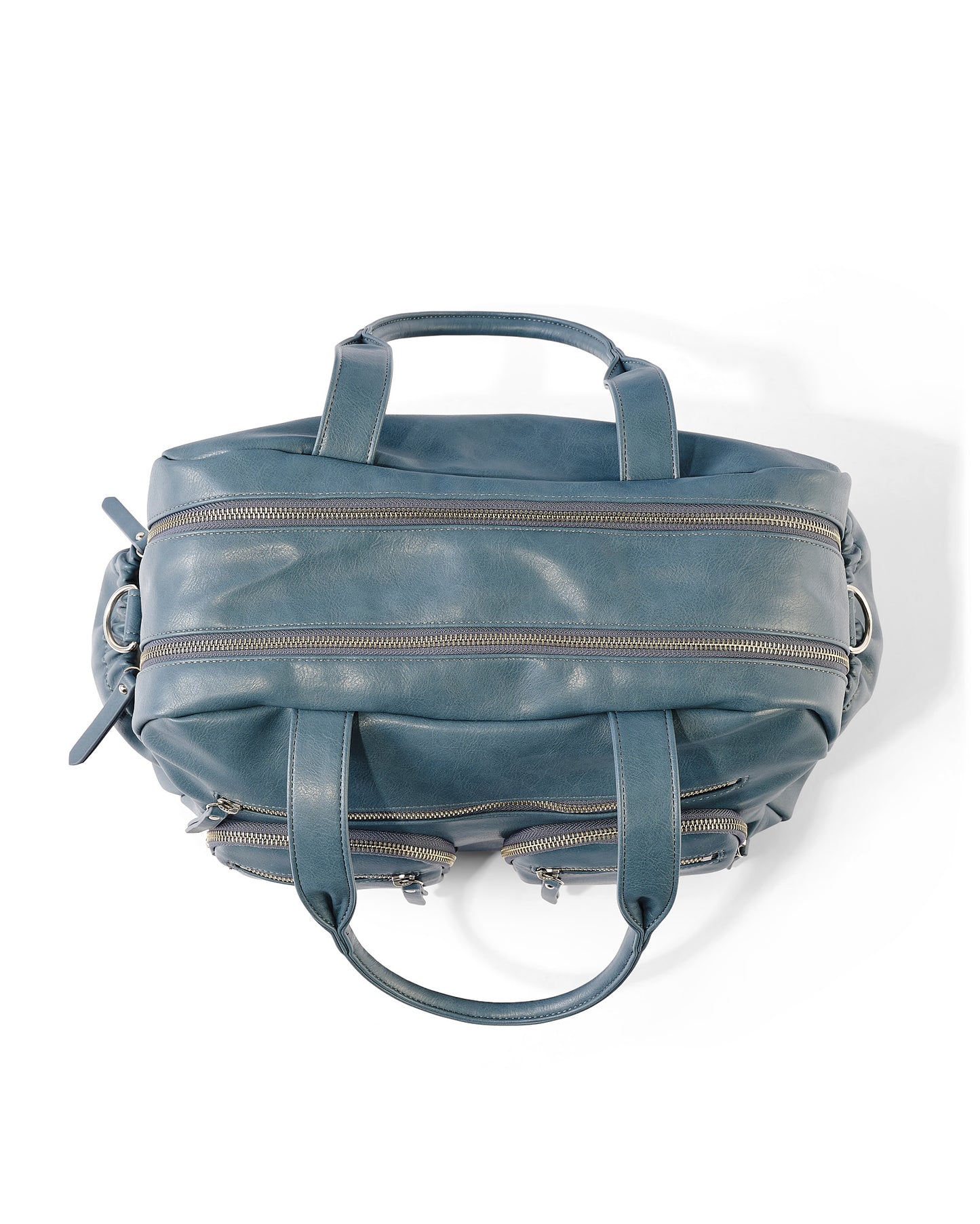 OiOi Carry All Vegan Leather Nappy Bag - Stone Blue