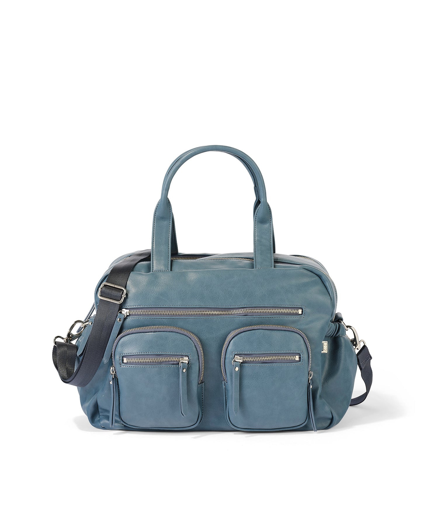 OiOi Carry All Vegan Leather Nappy Bag - Stone Blue