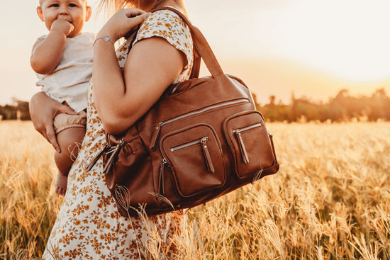 OiOi Carry All Vegan Leather Nappy Bag - Tan