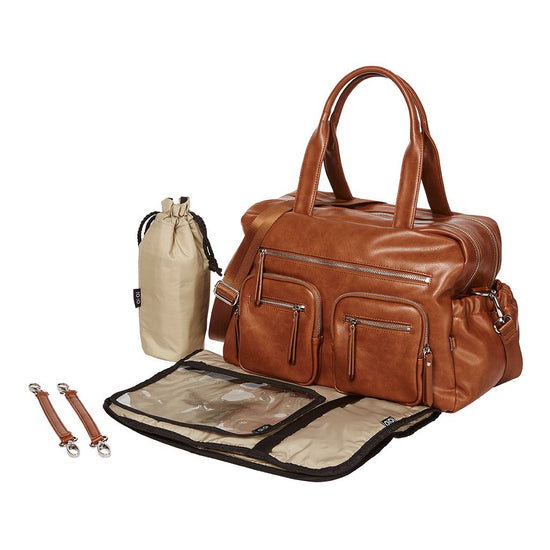 OiOi Carry All Vegan Leather Nappy Bag - Tan