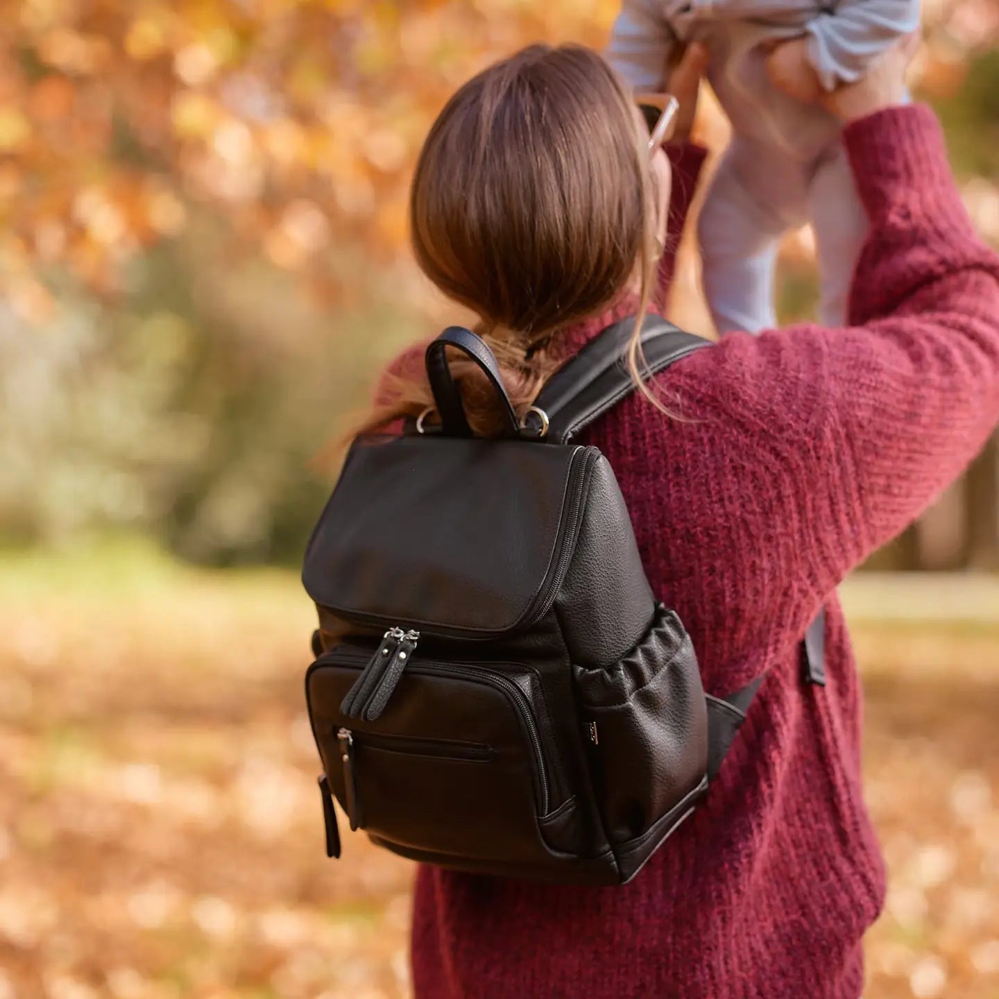 OiOi Mini Signature Backpack - Black Vegan Leather