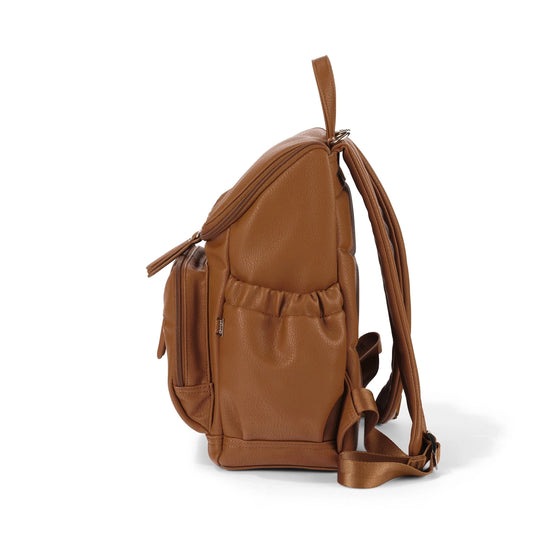 OiOi Mini Signature Backpack -  Chestnut Brown Vegan Leather