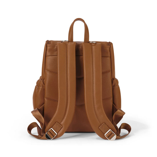 OiOi Mini Signature Backpack -  Chestnut Brown Vegan Leather