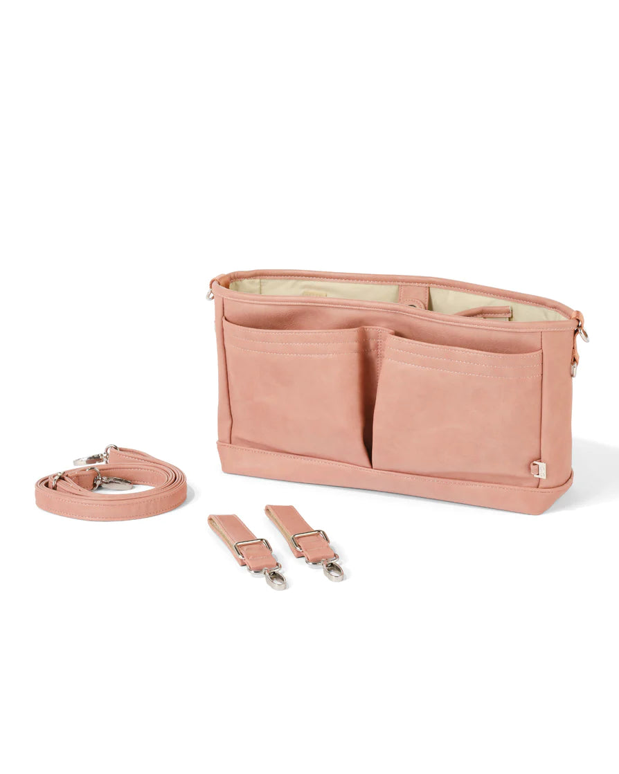 Oioi Faux Leather Stroller Organiser - Dusty Rose