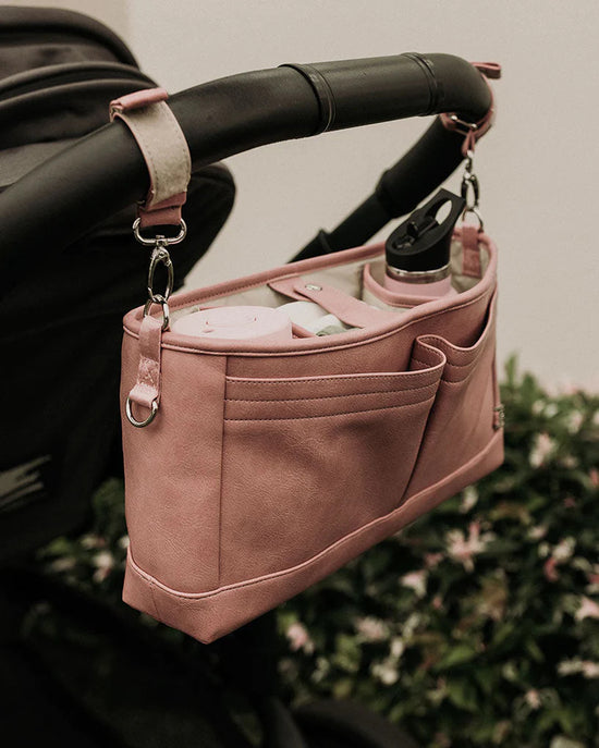 Oioi Faux Leather Stroller Organiser - Dusty Rose