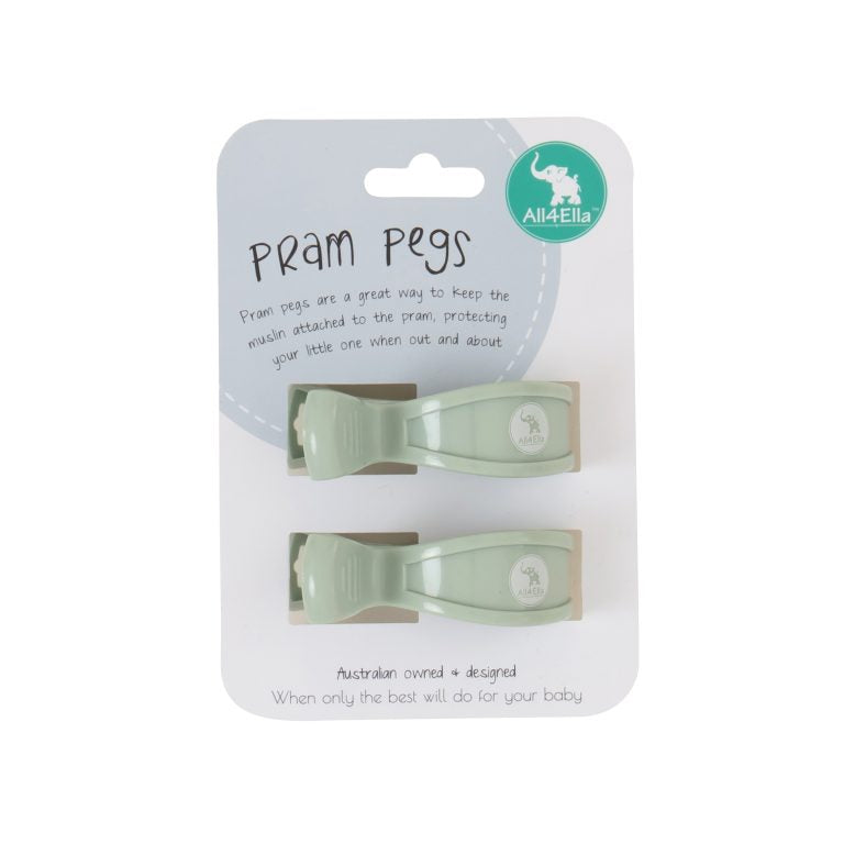 All4Ella Pram Pegs 2pk - Sage