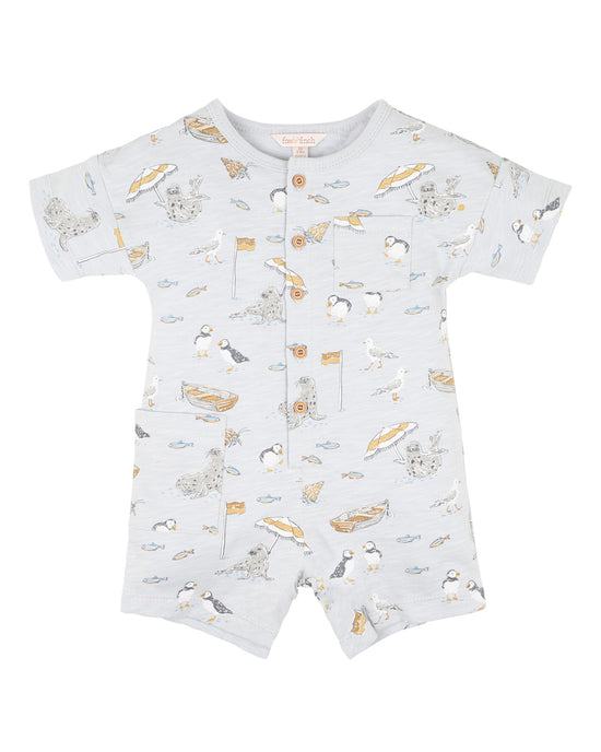 Fox & Finch Puffin Print SS Romper