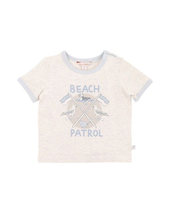 Fox & Finch Puffin Beach Patrol Tee - Ice Grey Marle